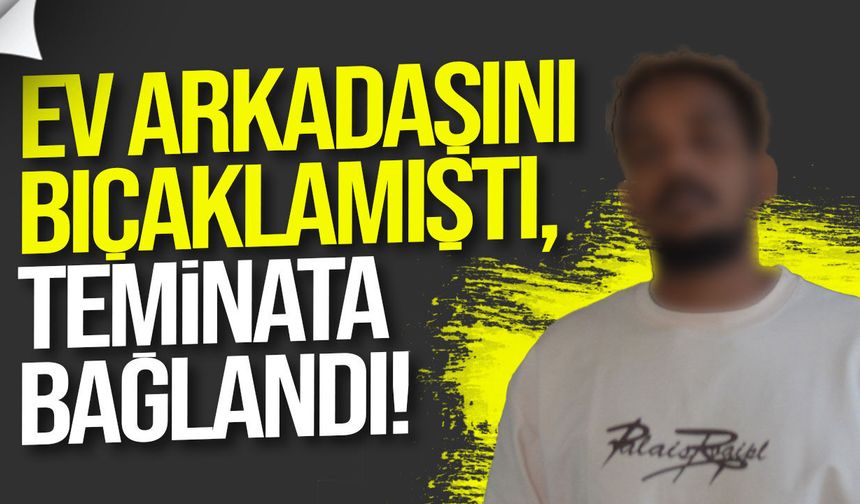 Ev arkadaşını bıçaklayan zanlı teminata bağlandı