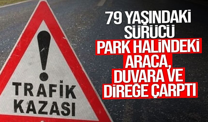 Lefkoşa’da kontrolden çıkan araç duvar ve direğe çarptı