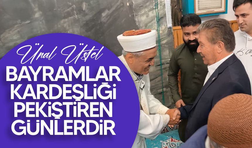 Üstel bayram namazını Alsancak’ta kıldı