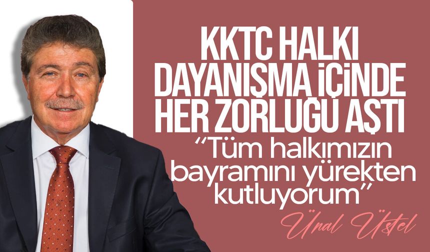 Üstel, Kurban Bayramı nedeniyle mesaj yayımladı