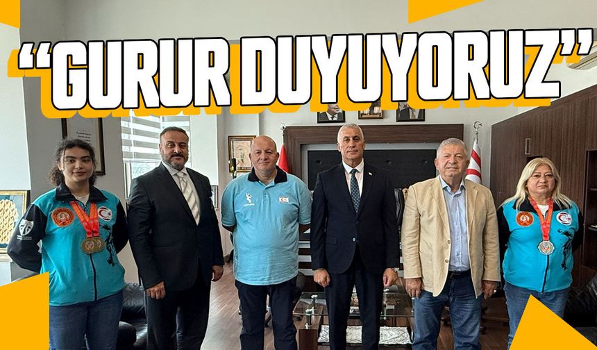 Amcaoğlu, şampiyon kadın sporcuları kabul etti