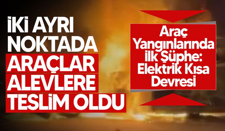 Aynı gün iki araçta yangın çıktı