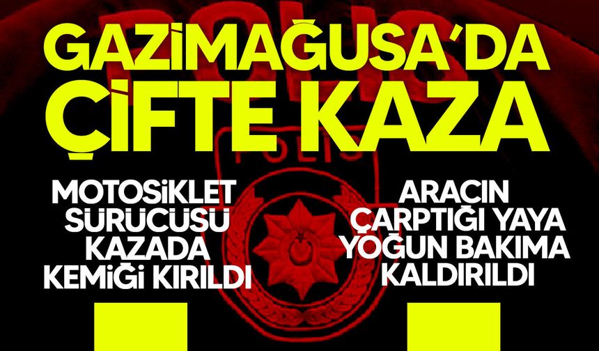 Gazimağusa’da İki Ayrı Trafik Kazası