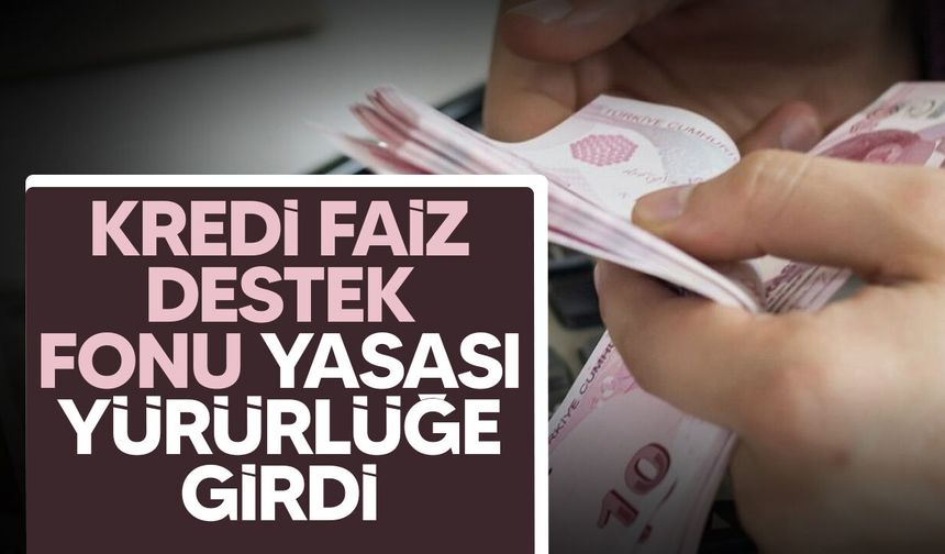 Kredi Faiz Destek Fonu Yasası yürürlüğe girdi
