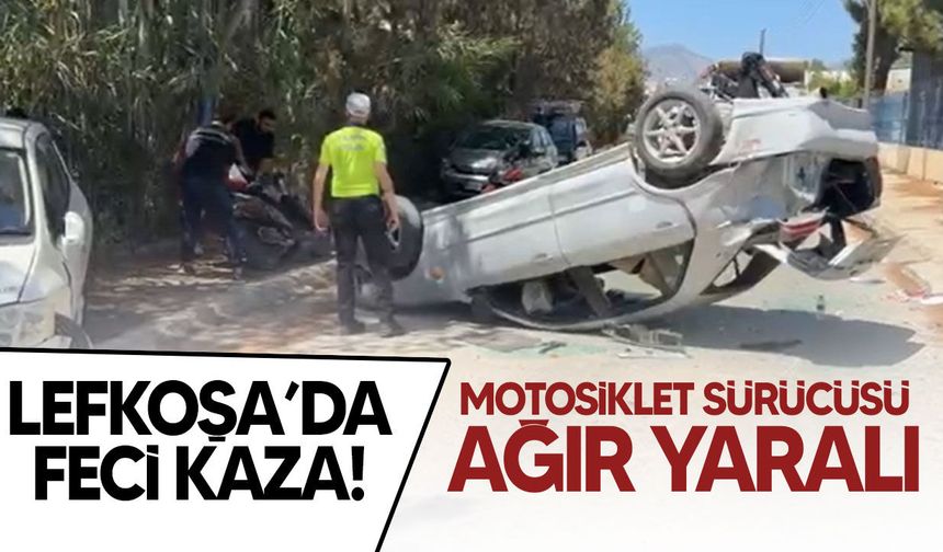Lefkoşa Sanayi Bölgesi'nde Trafik Kazası! Araç ile Motosiklet Çarpıştı