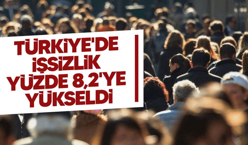 Türkiye'de işsizlik yüzde 8,2'ye yükseldi