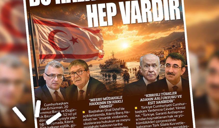 20 TEMMUZ 2026 KIBRIS GERÇEK MANŞET