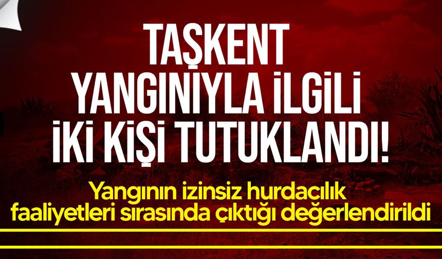 Taşkent yangınıyla ilgili iki kişi tutuklandı: 700 dönümlük arazi küle döndü
