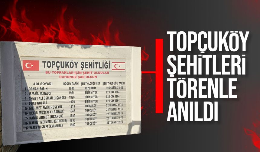 Topçuköy şehitleri düzenlenen törenle anıldı