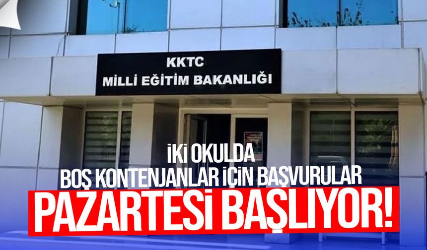 İki okulda boş kontenjanlar için başvurular pazartesi başlıyor
