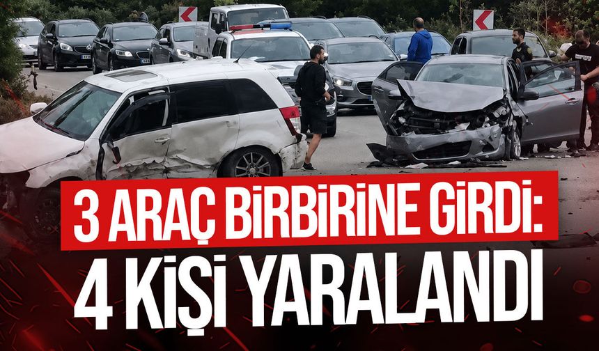 İskele-Karpaz anayolunda üç araçlı trafik kazası: 4 yaralı
