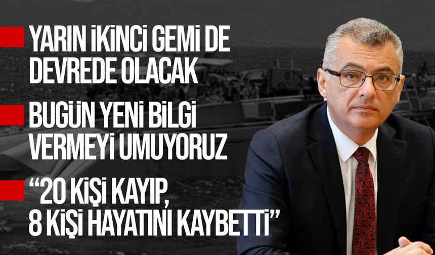 Erhürman Filo Jet arama çalışmalarındaki son durumu açıkladı: 20 kişi kayıp