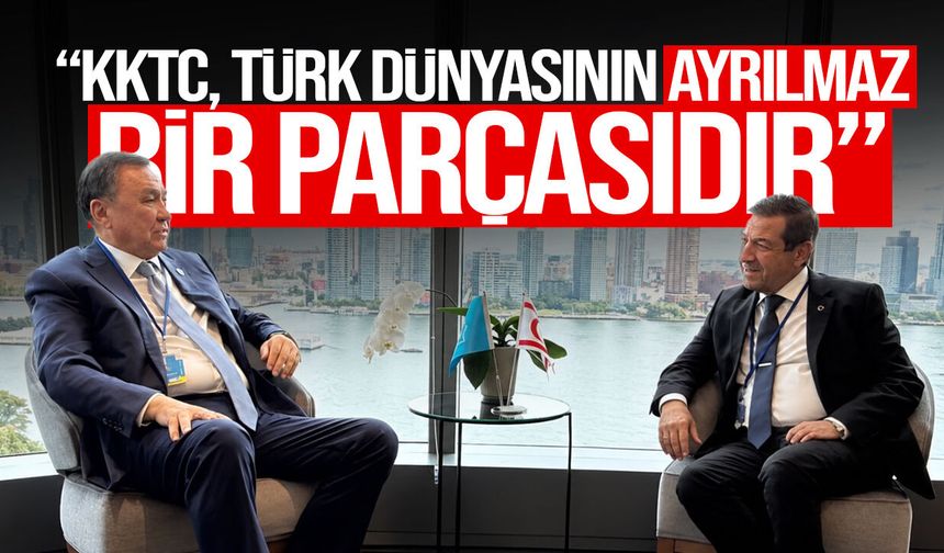 Ertuğruloğlu, TDT Genel Sekreteri Ömüraliyev ile görüştü