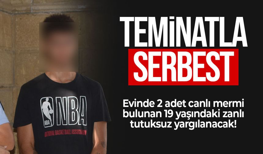 Evinde 2 canlı mermi bulunan 19 yaşındaki zanlı teminata bağlandı