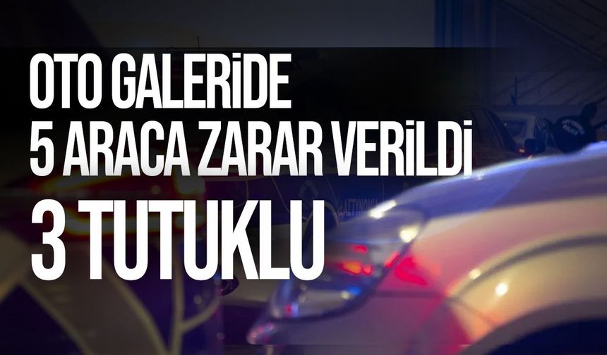 Gazimağusa'da oto galeride 5 araç hasara uğratıldı