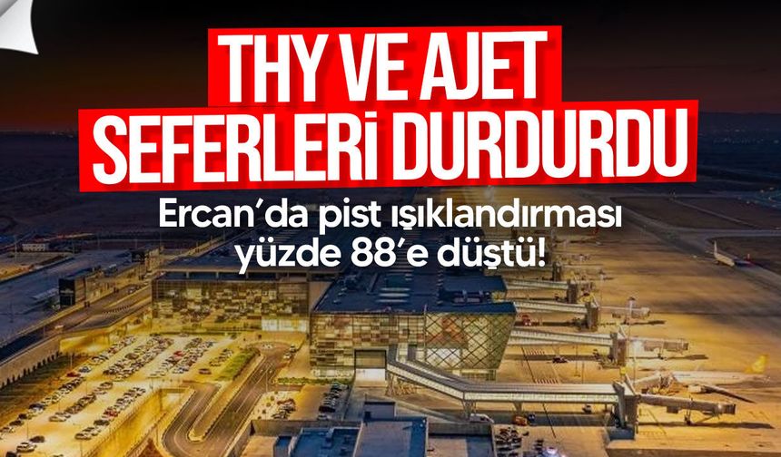 Ercan’da pist ışıklandırması yüzde 88’e düştü