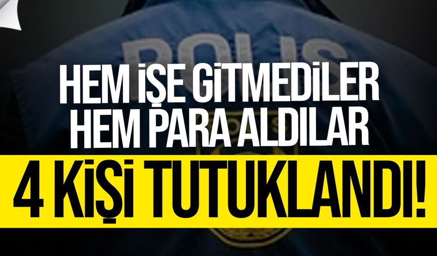 Gazimağusa’da işe gitmeden ücret aldıkları tespit edilen 4 kişi tutuklandı