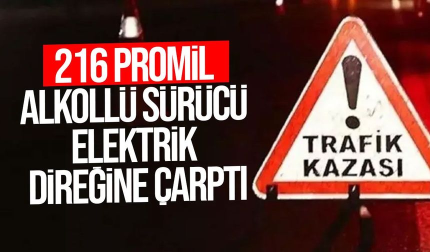 Gönyeli’de 216 promil alkollü sürücü elektrik direğine çarptı
