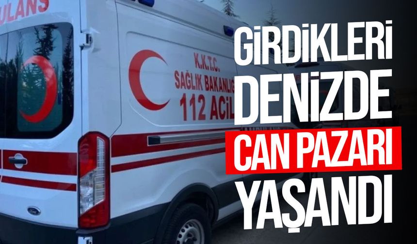 İskele'de kurtarma sırasında üç kişi boğulma tehlikesi geçirdi: Biri yoğun bakımda