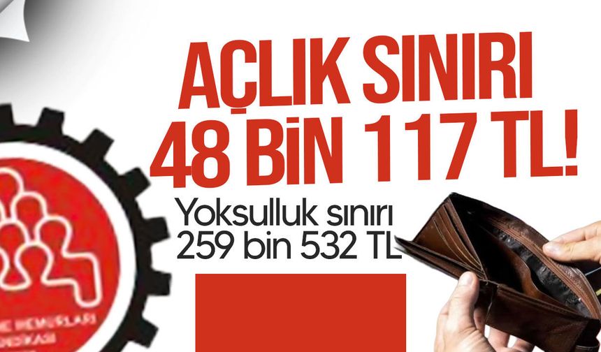 KTAMS: Açlık sınırı 48 bin 117 TL, yoksulluk sınırı 259 bin 532 TL