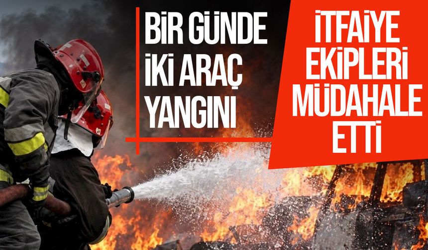 Lefkoşa ve Ercan’da seyir halindeki iki araçta yangın çıktı