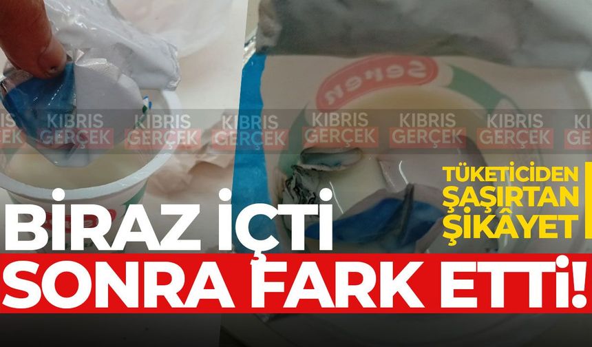 Satın aldığı ayranın içinden başka bir kapak çıktığını iddia etti!