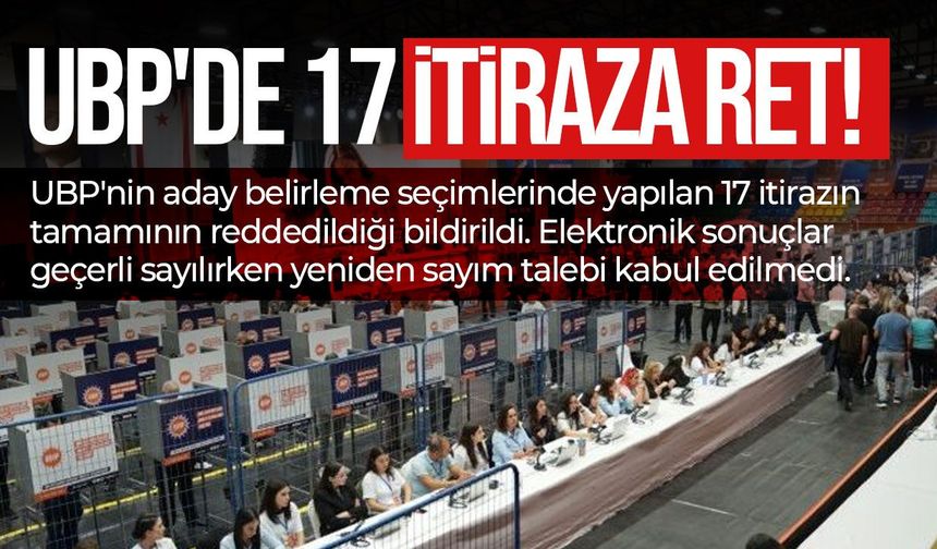 UBP'de 17 itirazın tamamı reddedildi: Elektronik seçim sonuçları geçerli sayıldı