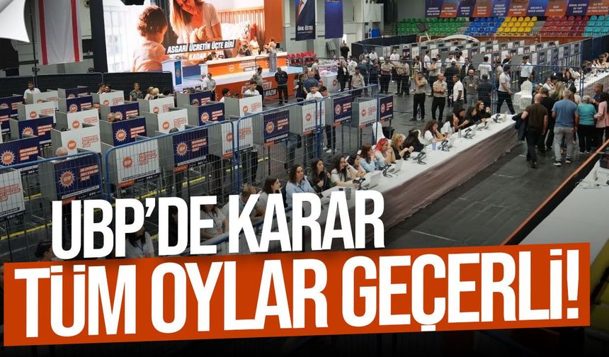 UBP’de itirazlar sonrası karar açıklandı: 8 bin 929 oyun tamamı geçerli