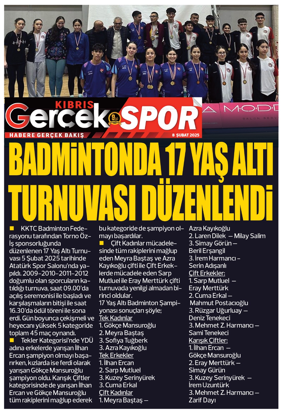 kıbris gercek spor manset