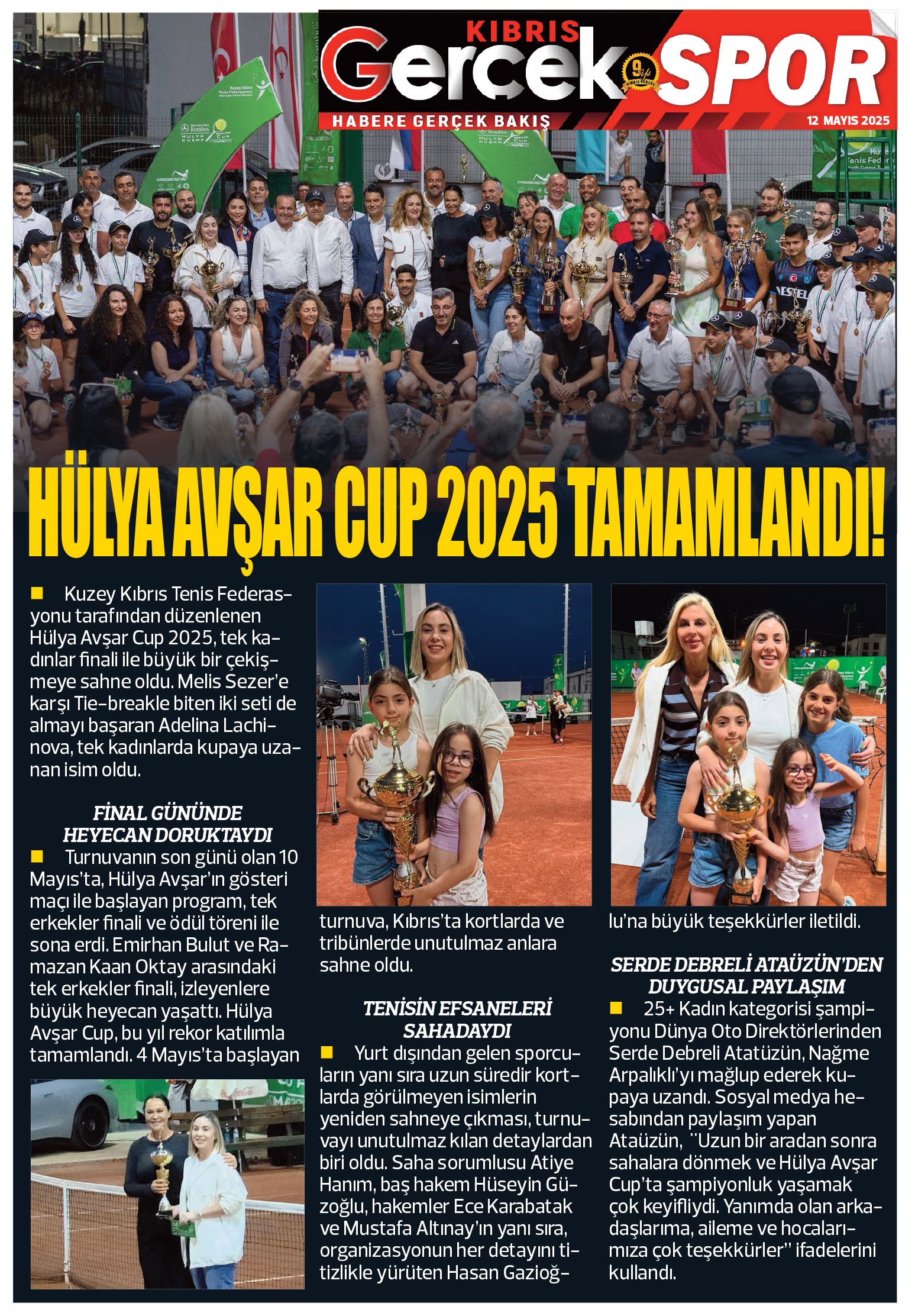12 Mayis 2025 Kibris Gercek Manset S P O R