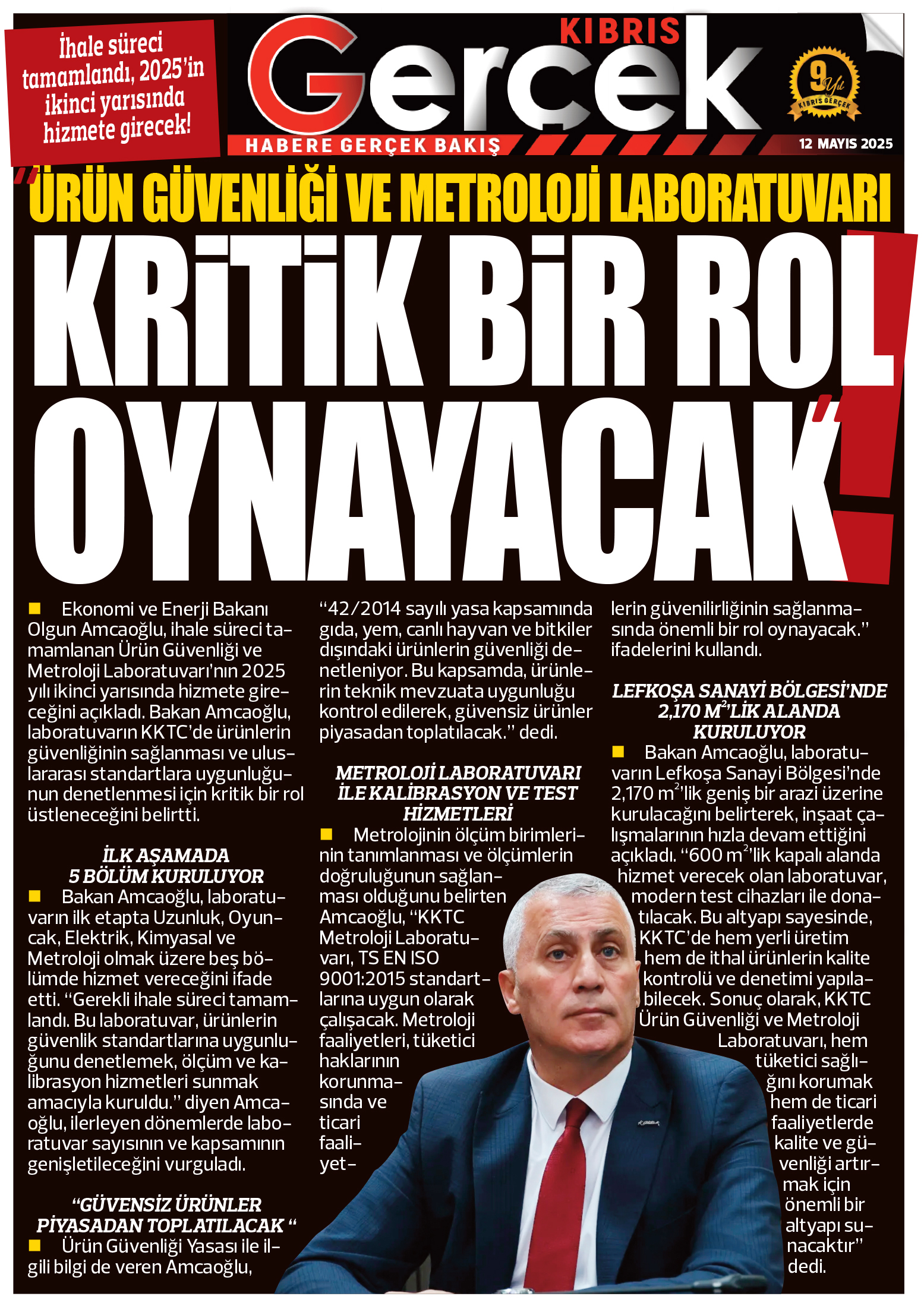 12 Mayis 2025 Kibris Gercek Manset