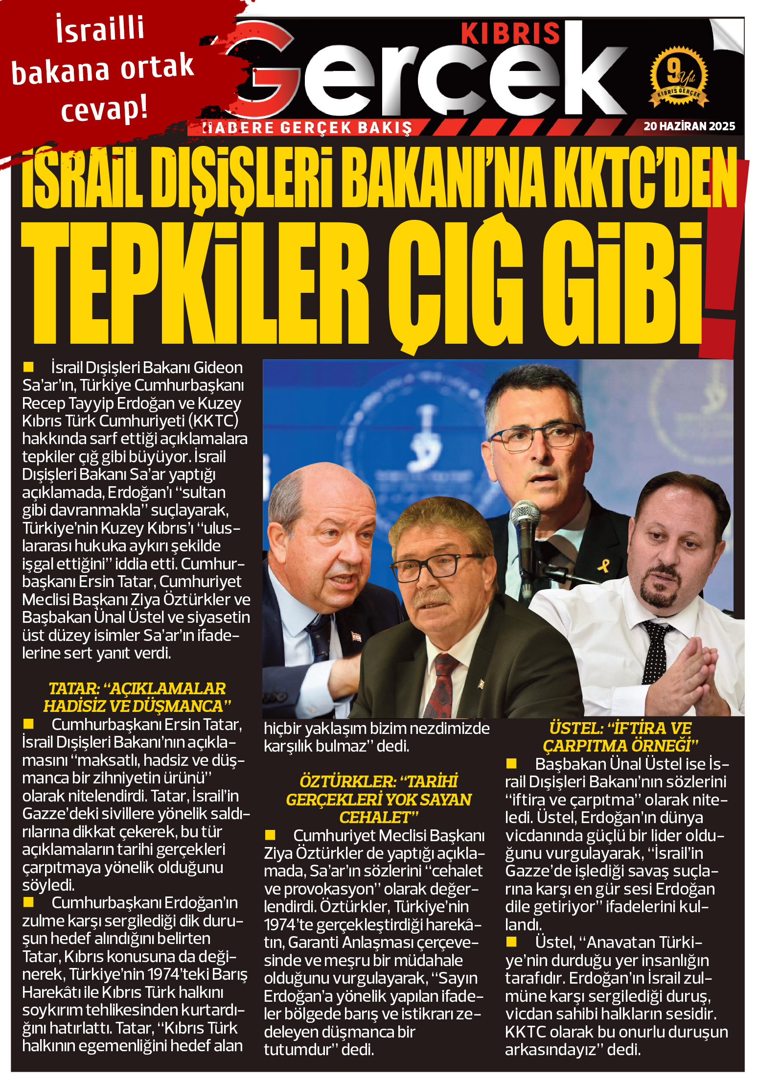 20 Haziran 2025 Kibris Gercek Manset (2)