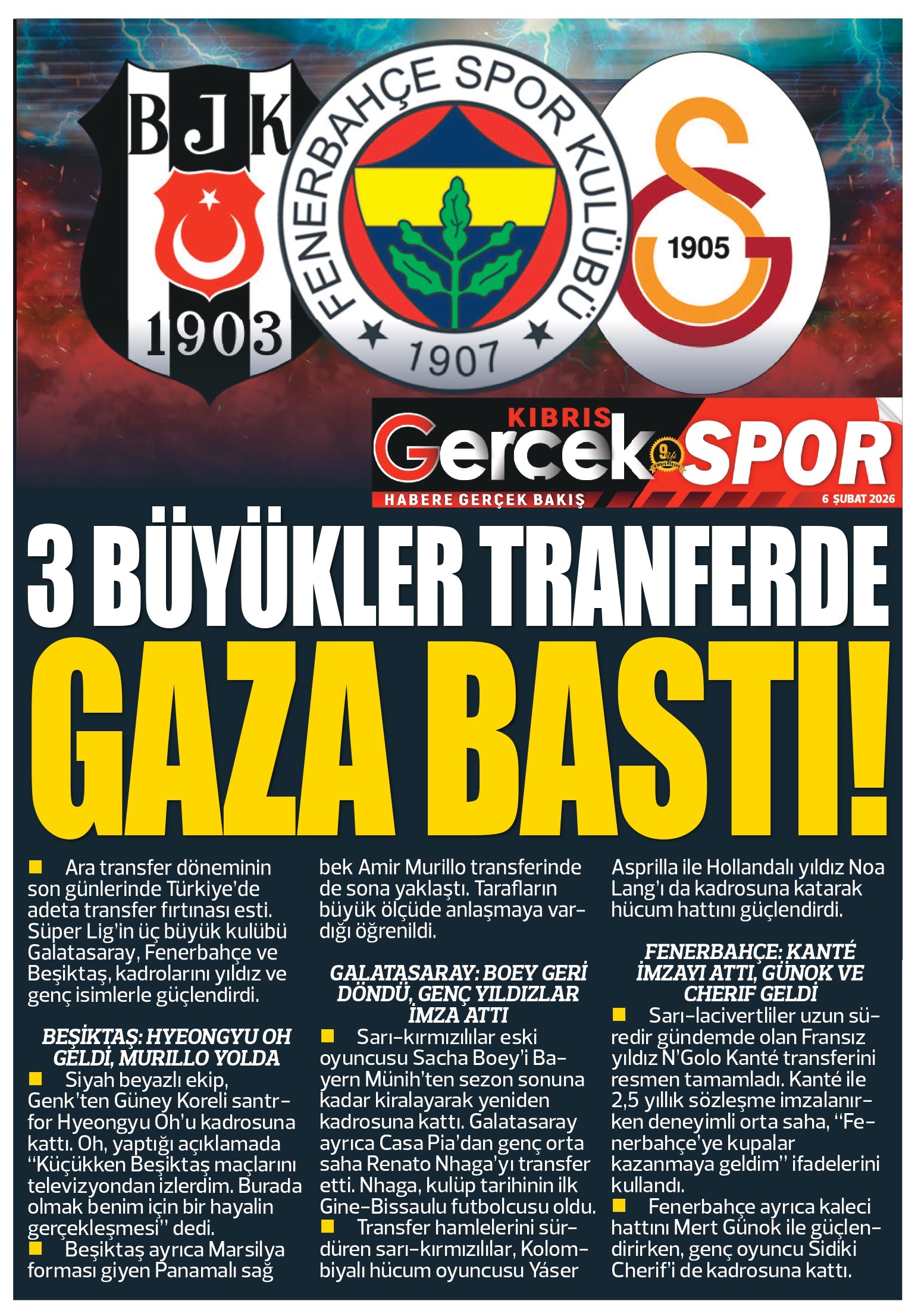 6 Subat 2026 Kibris Gercek Manset (1)