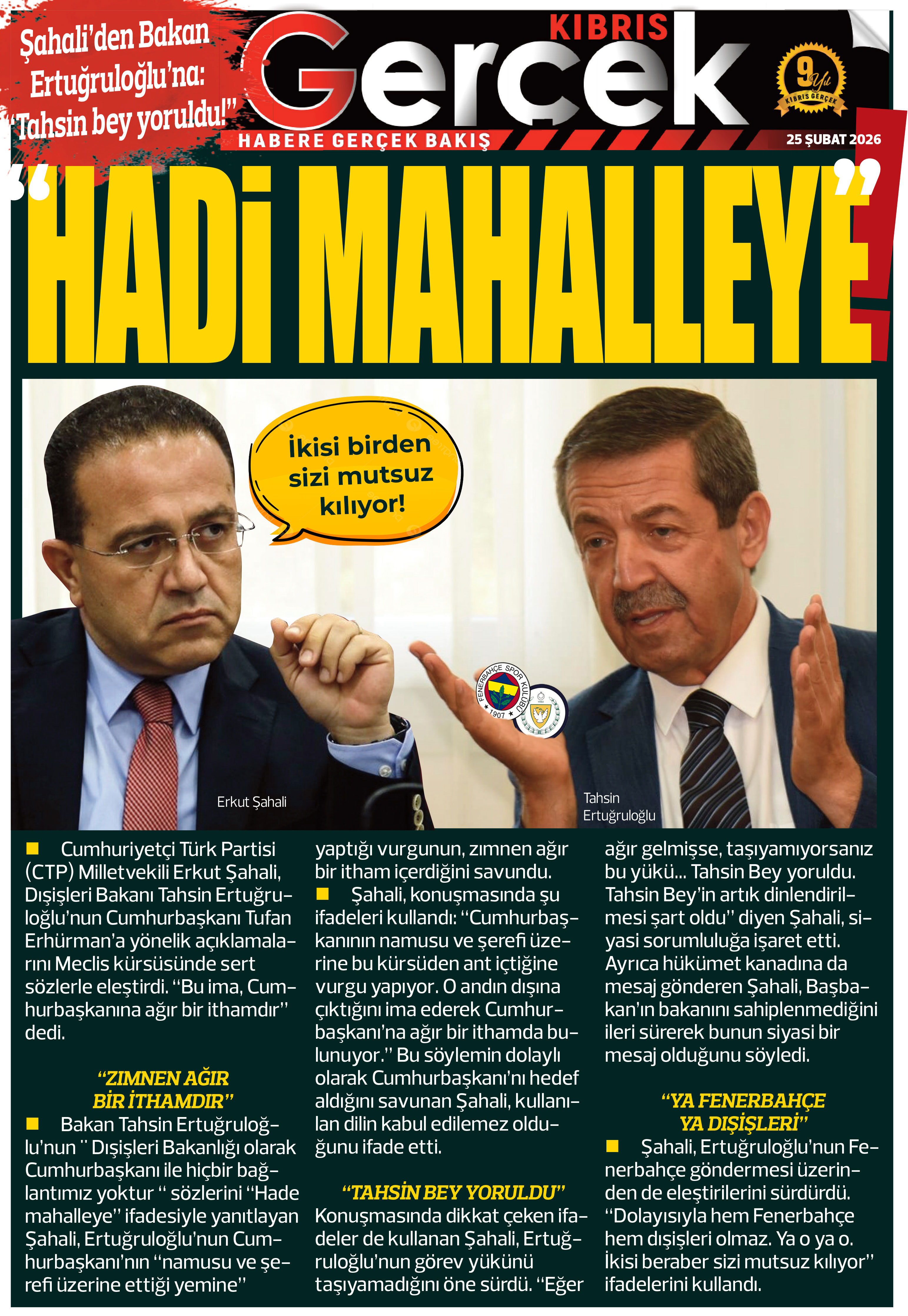 25 ŞUBAT MANŞET HADİ MAHALLEYE