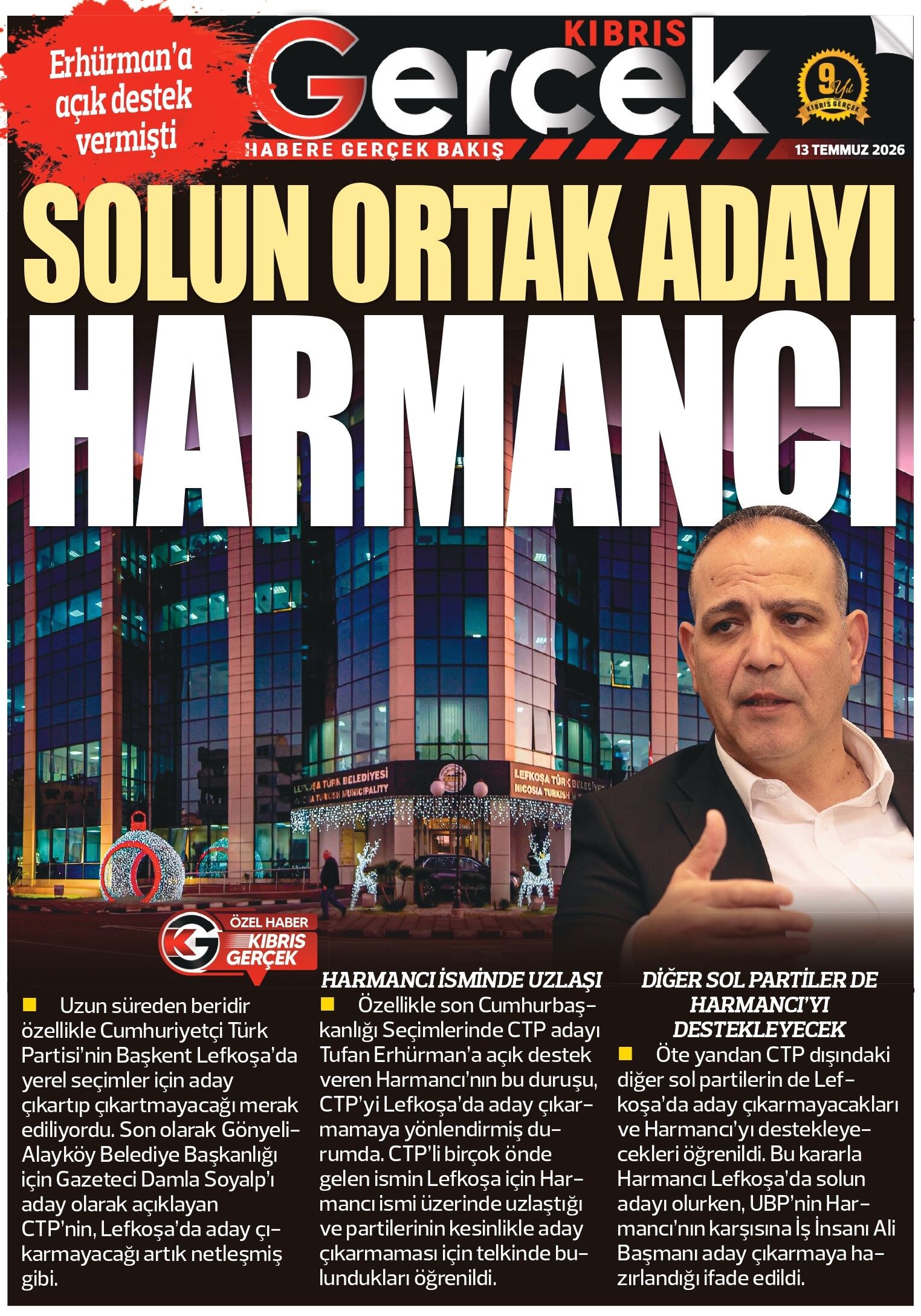13 Temmuz 2026 Kibris Gercek Manset