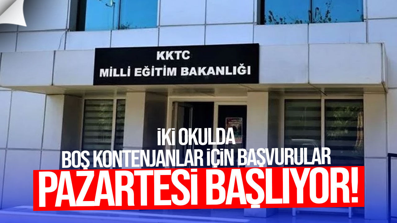 İki okulda boş kontenjanlar için başvurular pazartesi başlıyor