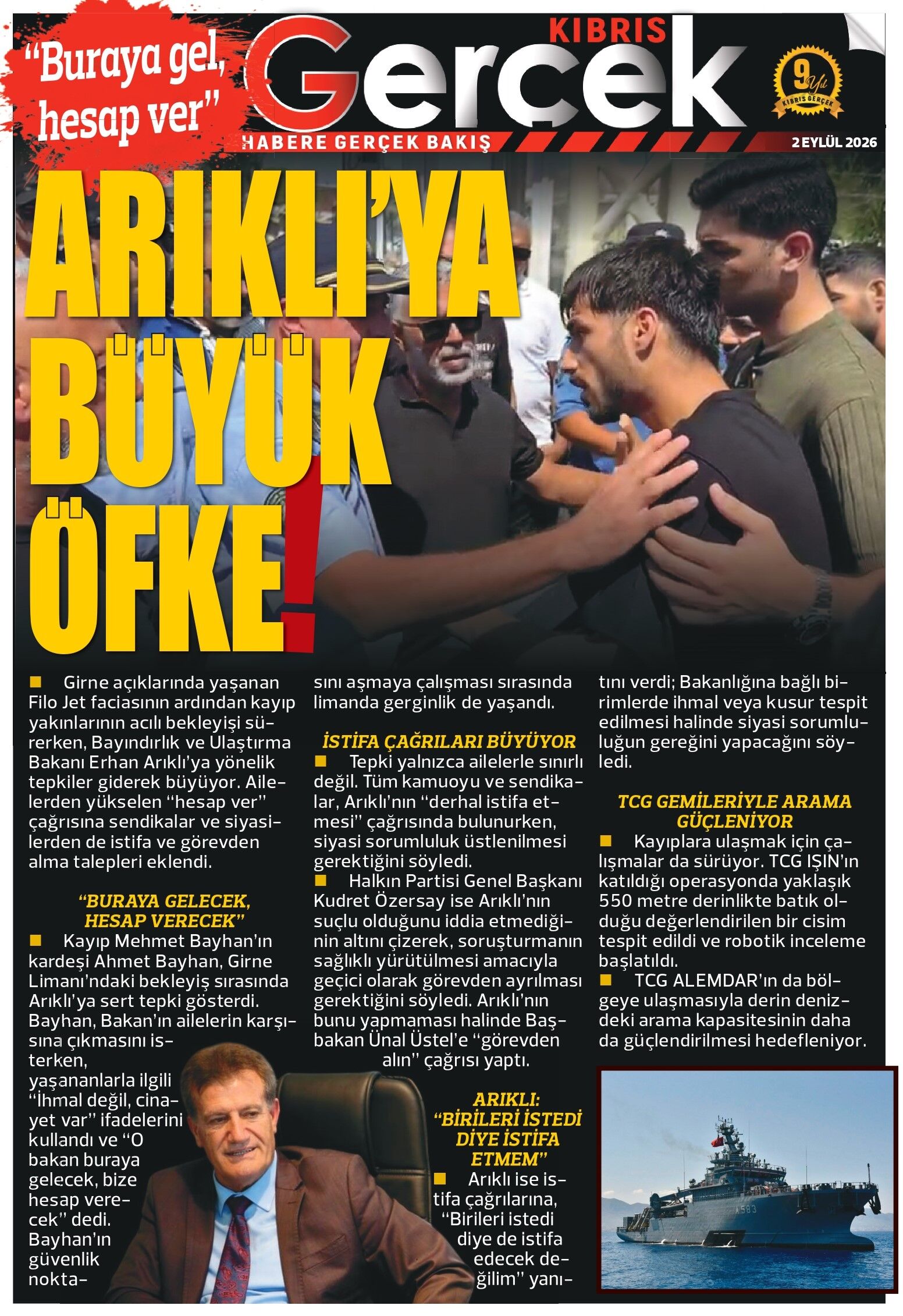 2 Eylul 2026 Kibris Gercek Manset
