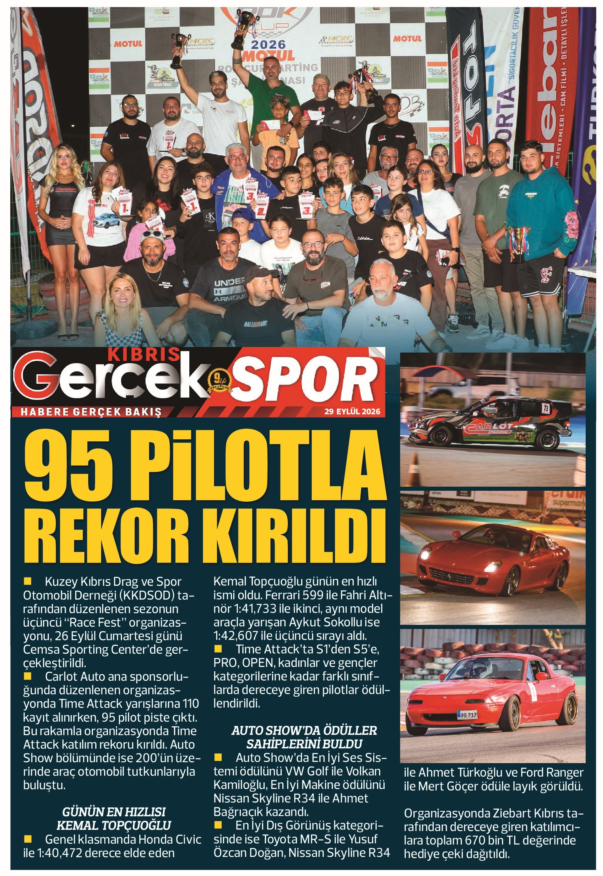 29 Eylul 2026 Kibris Gercek Manset S P O R