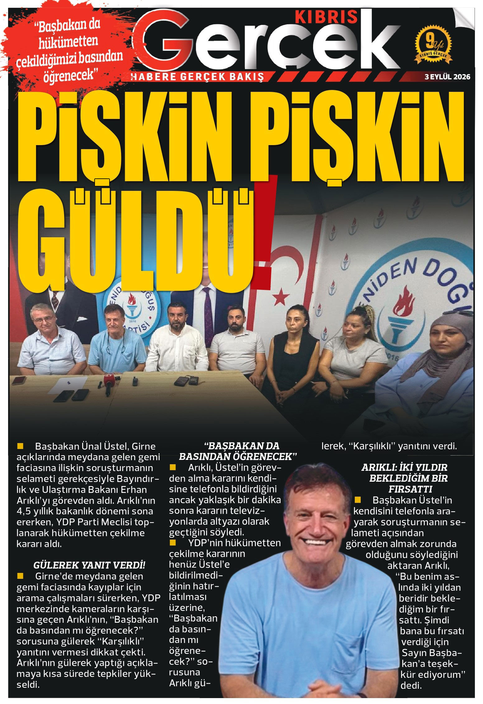 3 Eylul 2026 Kibris Gercek Manset