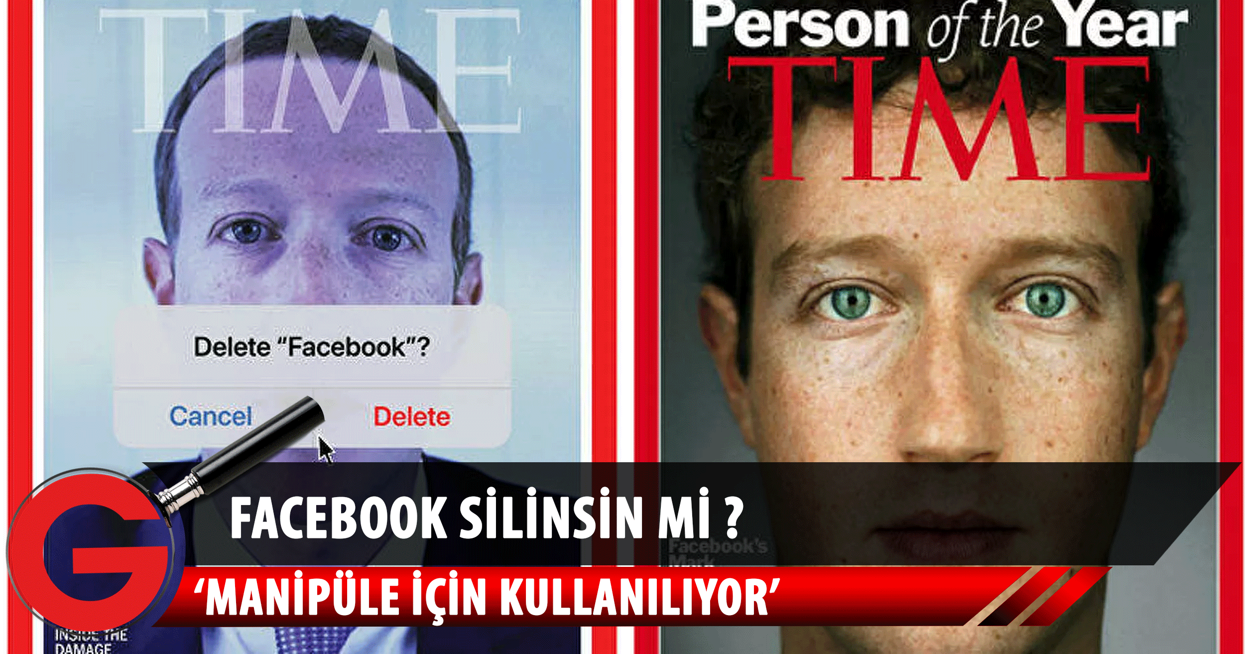 Zuckerberg, yüzünün üzerinde 'Facebook silinsin mi?' sorusuyla 11 yıl sonra TIME kapağında